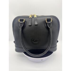 Vintage 90s Dooney & Bourke Pebbled Leather Zip Top Shoulder Bag